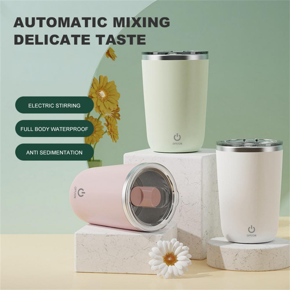350ml Electric Self-Stirring Coffee Mug – Stainless Steel Automatic Mixing Cup