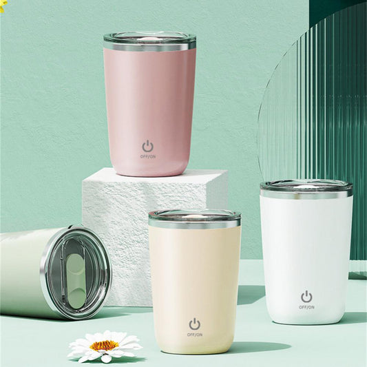 350ml Electric Self-Stirring Coffee Mug – Stainless Steel Automatic Mixing Cup