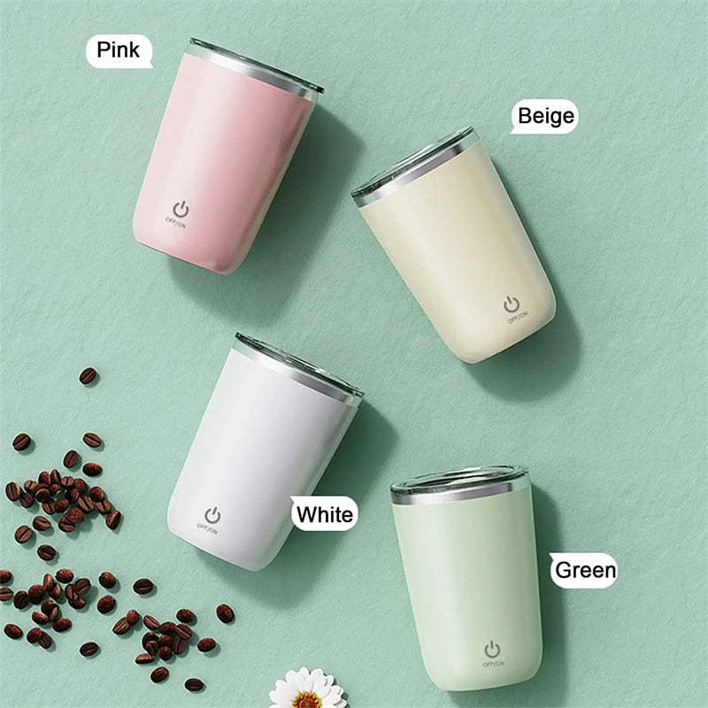 350ml Electric Self-Stirring Coffee Mug – Stainless Steel Automatic Mixing Cup